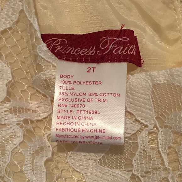 Princess Faith Lace Dress 2T - Picture 5 of 7
